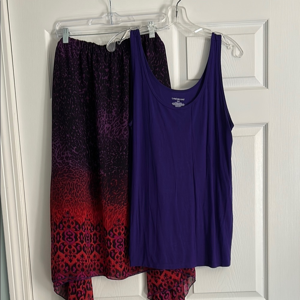 One WorldPurple and Red Ombre skirt with matching tank